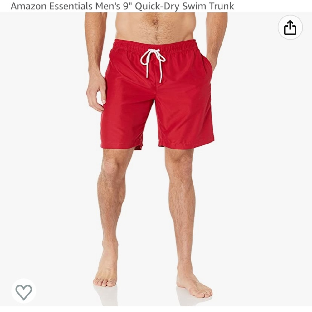 Amazon essentials mens 9” quick dry swim trunk